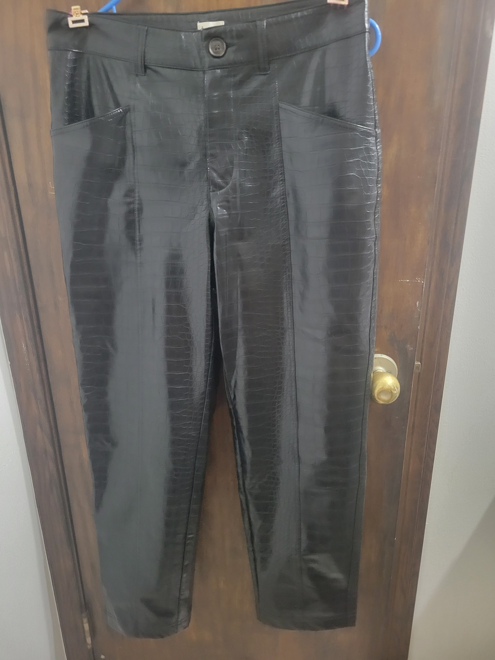 Womens A New Day Black Croc-Texture Dress Pants